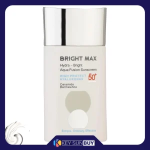 مراقبت پوست فلوئید ضد آفتاب بدون رنگ برایت مکس SPF50 مدل Hydra-Bright محافظ UVA ،UVB، روشن‌کننده، مناسب انواع پوست حجم 50 میلی‌لیتر