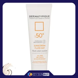 مراقبت پوست فلوئید ضد آفتاب بدون رنگ درماتیپیک SPF50 مدل SFM محافظ UVA ،UVB، ضد آب، ضد چروک، ضد پیری، مناسب پوست‌ چرب حجم 50 میلی‌لیتر