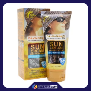 مراقبت پوست لوسیون ضد آفتاب بدون رنگ ووکالی مدل SPF90 محافظ UVA ،UVB و PA+++، ضد آب، مناسب انواع پوست حجم 130 میلی‌لیتر