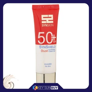 مراقبت پوست ژل ضد آفتاب بدون رنگ ساین اسکین SPF50 مدل SynShield محافظ UVA ،UVB، ضد چروک مناسب پوست‌ چرب حجم 50 میلی‌لیتر