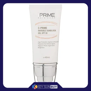 مراقبت پوست ژل ضد آفتاب بدون رنگ پرایم SPF50 مدل C-Prime محافظ UVA ،UVB، ضد چروک، روشنکننده، ضد لک، ضد پیری، ضد آب، مناسب انواع پوست حجم 40 میلیلیتر