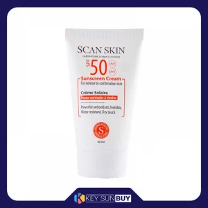 مراقبت پوست کرم ضد آفتاب بدون رنگ اسکن اسکین مدل SPF50 محافظ UVA ،UVB، ضد آب، مرطوب‌کننده، مناسب پوست‌های معمولی و مختلط حجم 40 میلی‌لیتر