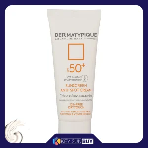 مراقبت پوست کرم ضد آفتاب بدون رنگ درماتیپیک SPF50 مدل Anti spot محافظ UVA ،UVB، ضد آب، روشن‌کننده، ضد لک، مناسب انواع پوست حجم 40 میلی‌لیتر