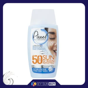 مراقبت پوست کرم ضد آفتاب بدون رنگ پیکسل SPF50 مدل Oily Acne-Prone Skin محافظ PA+++ ،UVA ،UVB، تنظیم ترشح چربی پوست، ضد جوش و آکنه، مناسب پوست چرب حجم 50 میلیلیتر