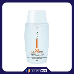 مراقبت پوست کرم ضد آفتاب بدون رنگ ژیناژن مدل SPF50 محافظ UVA ،UVB، ضد چروک، ضد لک، ضد پیری، ضد حساسیت، مرطوب‌کننده، مناسب پوست‌های معمولی و خشک حجم 50 میلی‌لیتر