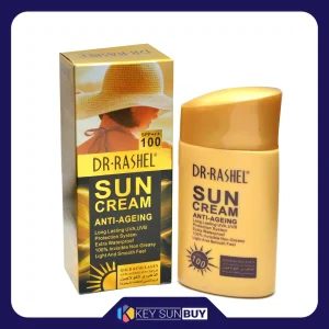 مراقبت پوست کرم ضد آفتاب بی رنگ دکتر راشل SPF 100 مدل anti aging ‌مناسب انواع پوست حجم 80 میلی‌ لیتر