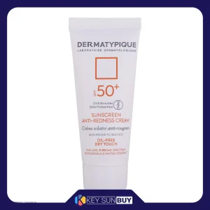 مراقبت پوست کرم ضد آفتاب رنگی درماتیپیک SPF50 مدل Anti-redness محافظ UVA ،UVB، ضد آب، مناسب انواع پوست حجم 40 میلی‌لیتر