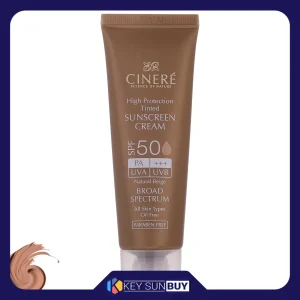 مراقبت پوست کرم ضد آفتاب رنگی سینره مدل SPF50 محافظ UVA ،UVB و +++PA، ضد چروک، ضد لک، مناسب انواع پوست حجم 50 میلی‌لیتر
