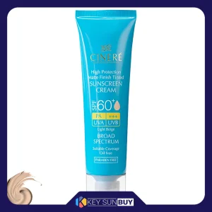 مراقبت پوست کرم ضد آفتاب رنگی سینره مدل SPF60 محافظ UVA ،UVB، مناسب انواع پوست حجم 50 میلی‌لیتر