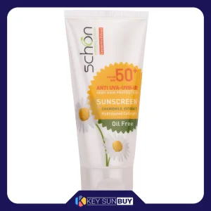 مراقبت پوست کرم ضد افتاب بدون رنگ شون SPF50 مدل بابونه محافظ UVA ،UVB، مناسب پوست چرب حجم 50 میلی‌لیتر