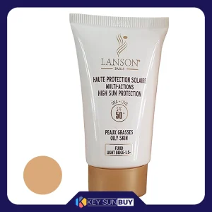 مراقبت پوست کرم ضدآفتاب رنگی لانسون SPF50 مدل multi action شماره 2 مناسب پوست های چرب حجم 40 میلی لیتر