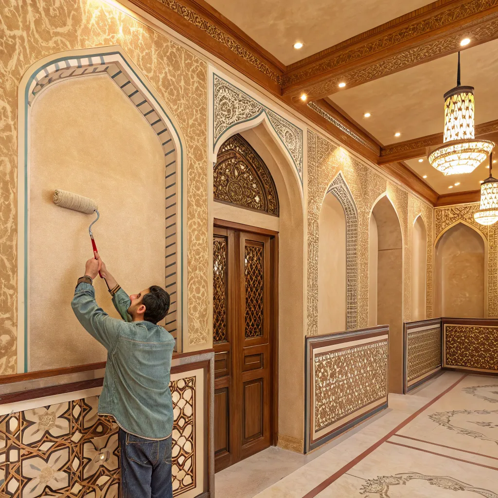 نقاشی ساختمان سنتی با پوشش ضد خش