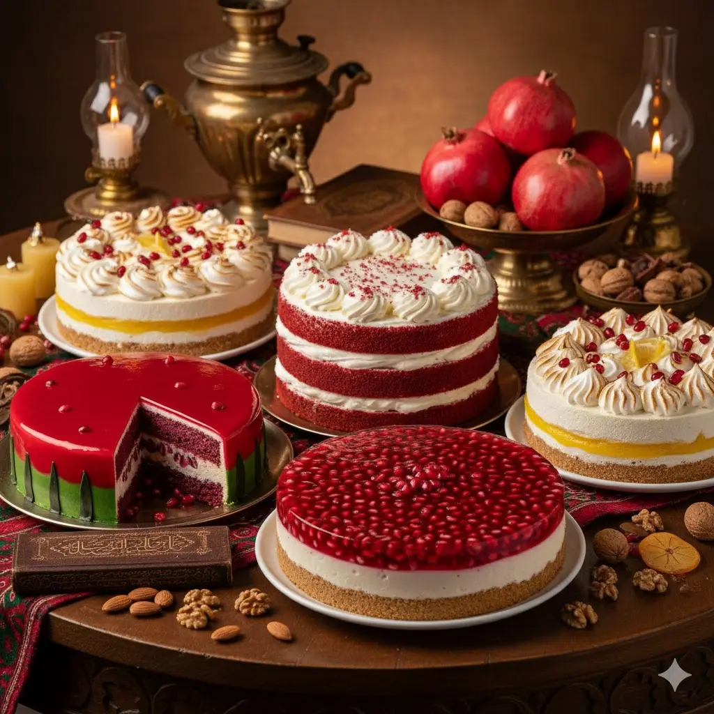 6 مدل کیک‌ ژله ای و کرم دار مخصوص شب یلدا