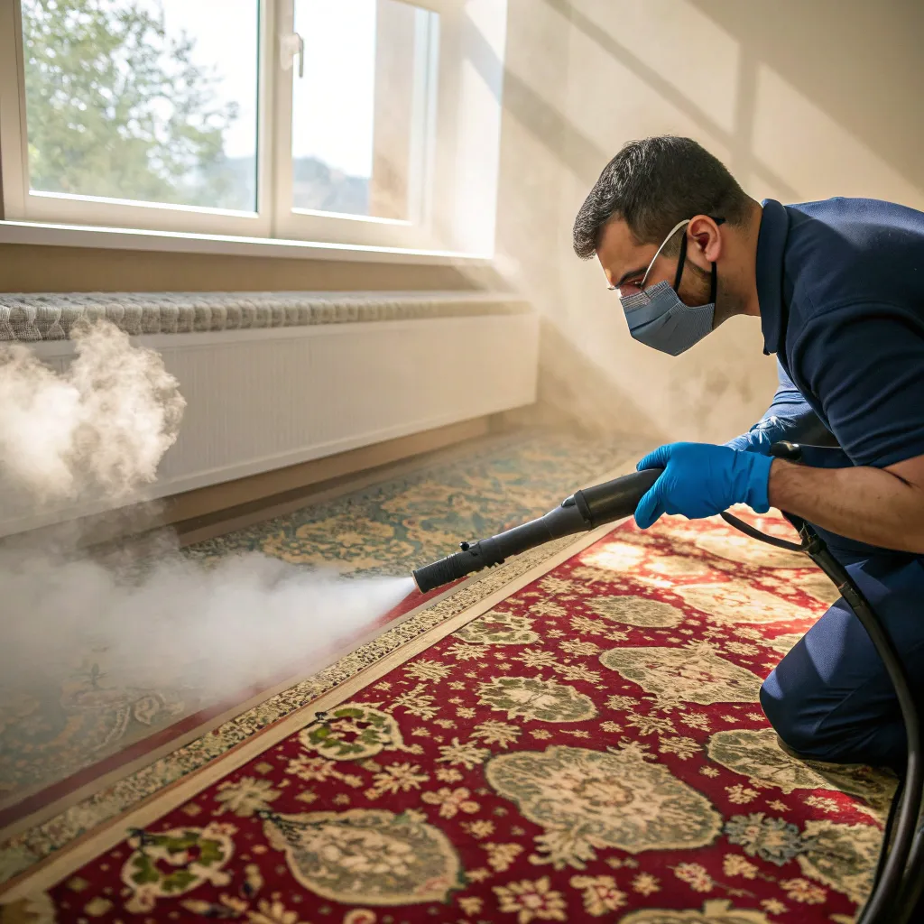 استفاده از بخار فشار بالا برای ضدعفونی قالی های نفیس