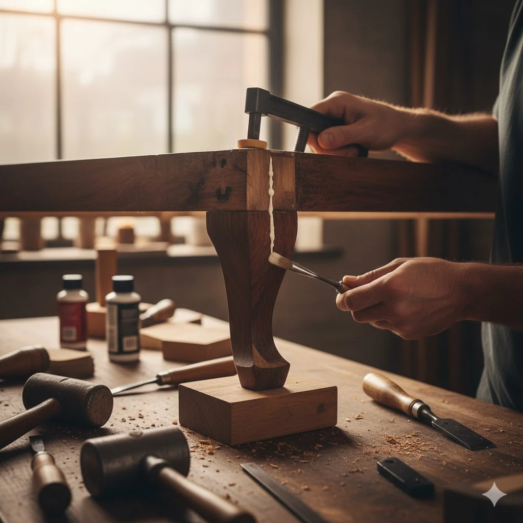 بررسی صفر تا 100 مراحل تعمیر چوب و پایه مبل