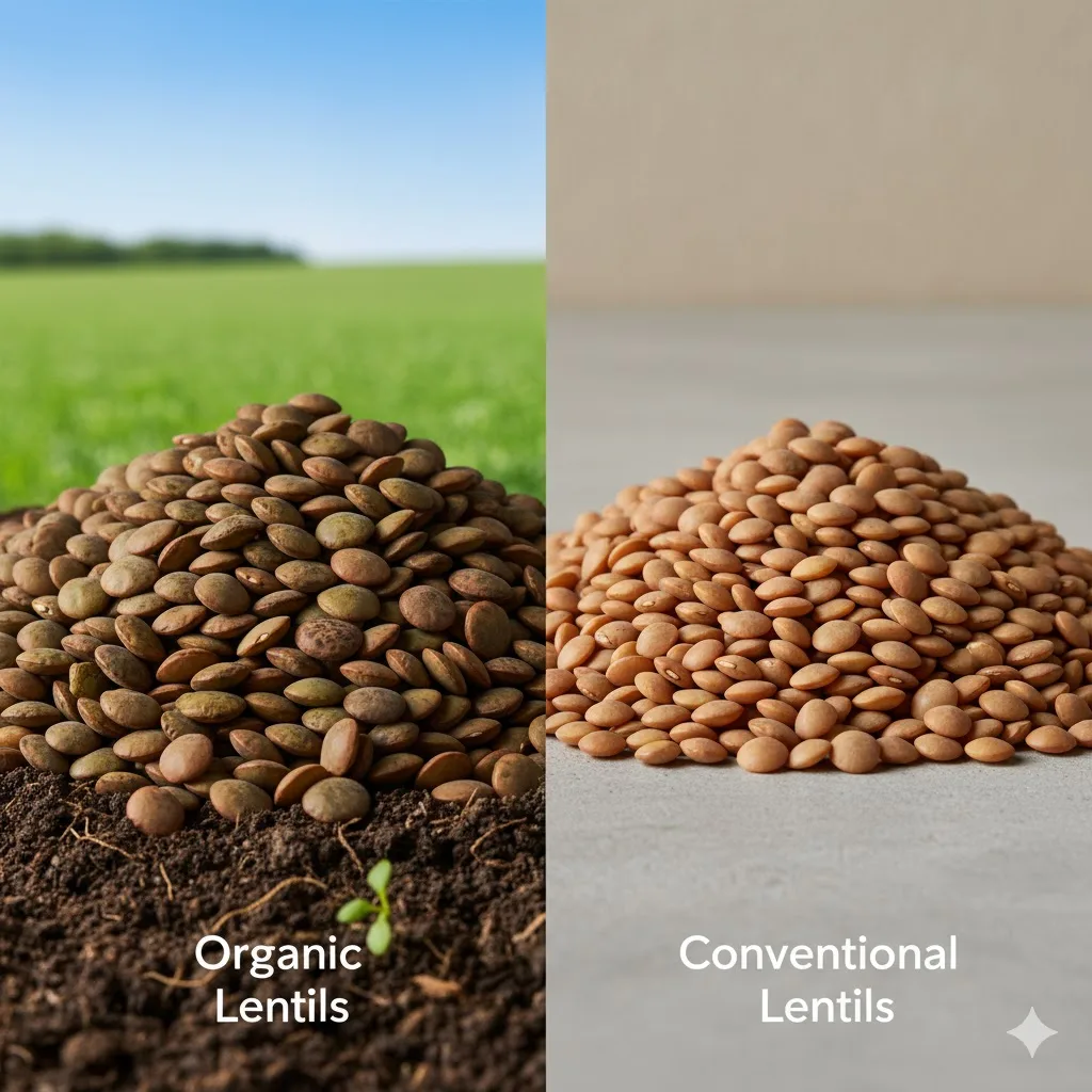 تفاوت عدس ارگانیک و غیرارگانیک چیست؟