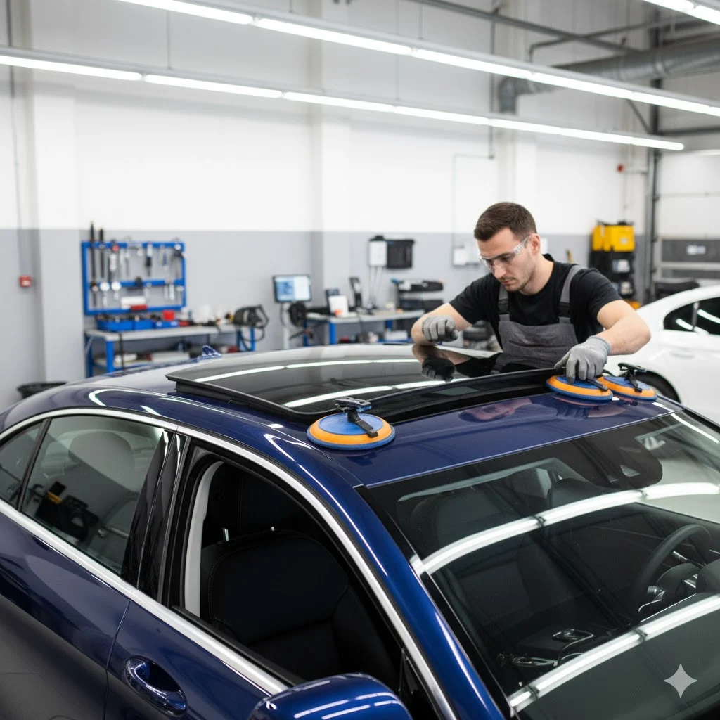 خدمات تعویض شیشه سانروف خودرو در تهران مطهری