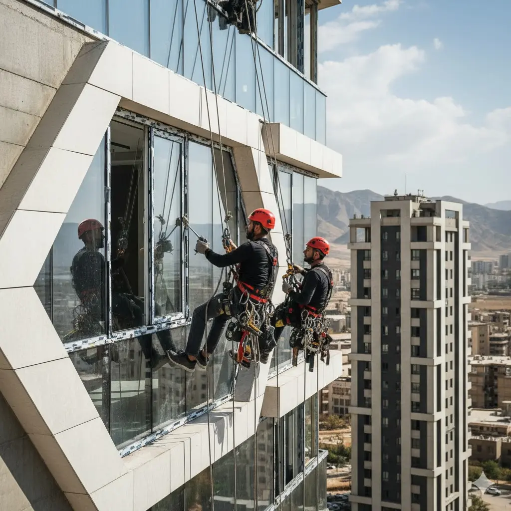 خدمات تعویض و نصب پنجره‌ نما با طناب در پردیس