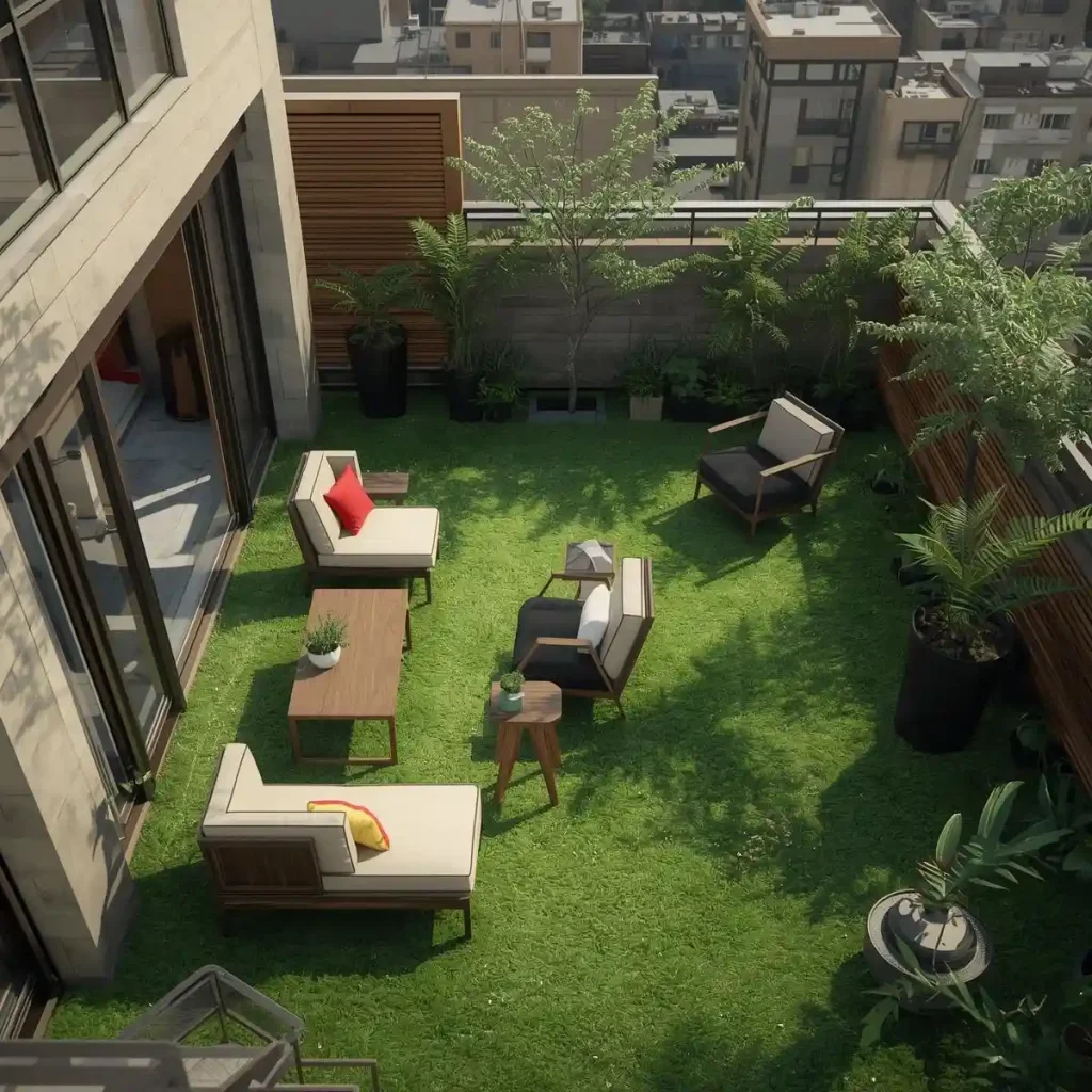 خدمات نصب چمن مصنوعی مخصوص تراس در تهران کوهسار