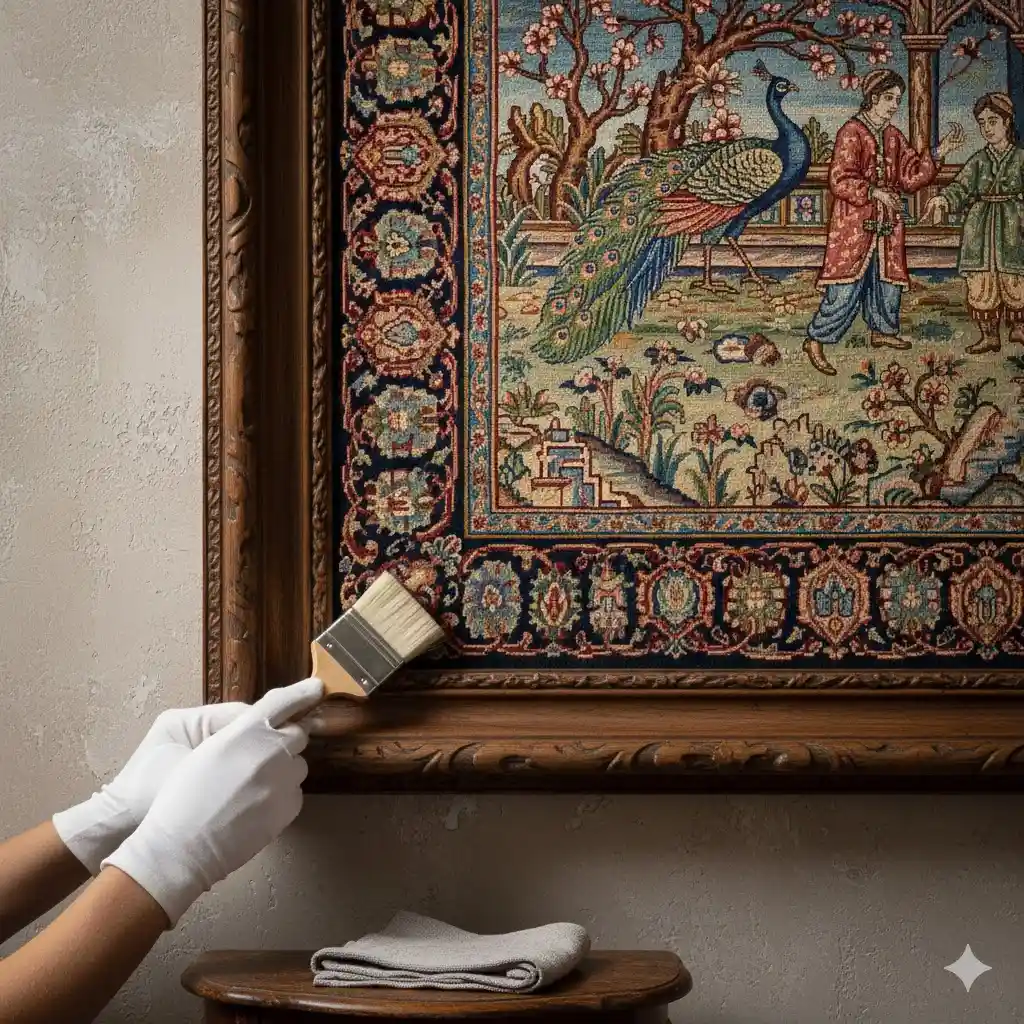 راهنمای مراقبت و لکه گیری تابلو فرش نفیس در منزل