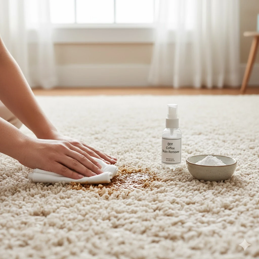 روش پاک کردن لکه قهوه از فرش پرزدار