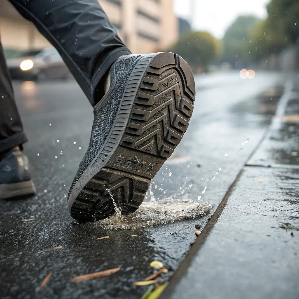 زیره کفش مناسب برای کاهش لغزش در باران