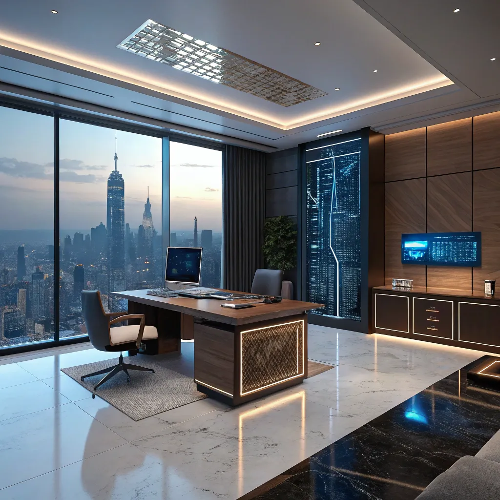 طراحی دکوراسیون داخلی اتاق مدیریت با AI