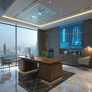 طراحی دکوراسیون داخلی اتاق مدیریت با AI