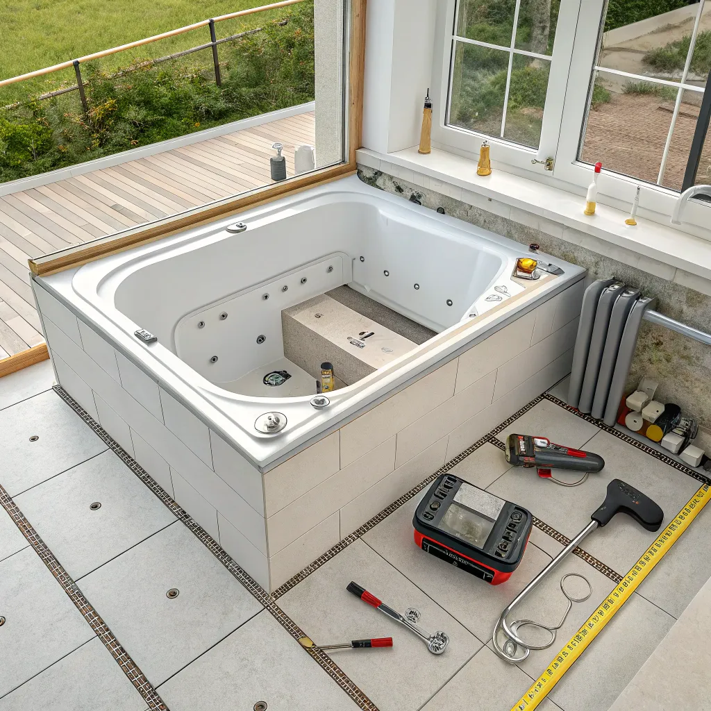 طریقه نصب جکوزی اماده در 6 مرحله 1 نصب جکوزی اماده در 6 مرحله 2