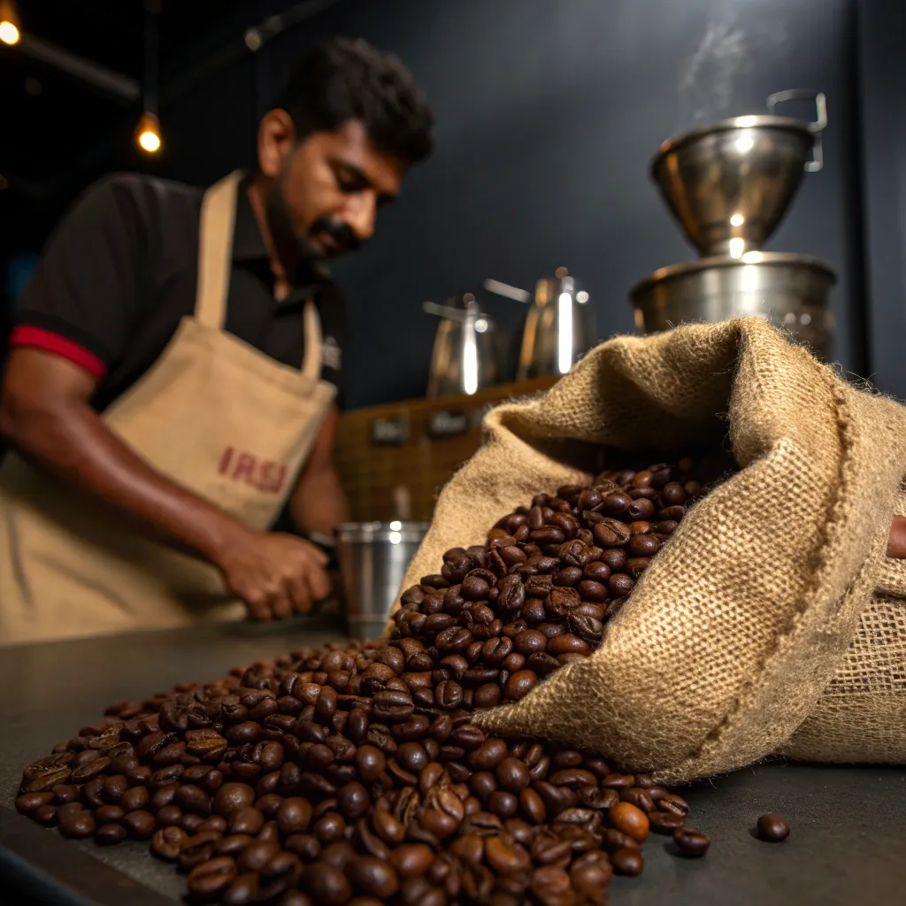 قهوه چری روبوستا هند با کافئین بالا