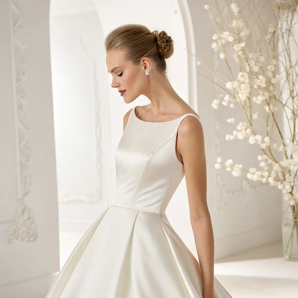 عروس مینیمال با الگو سیلوئت A Line 2