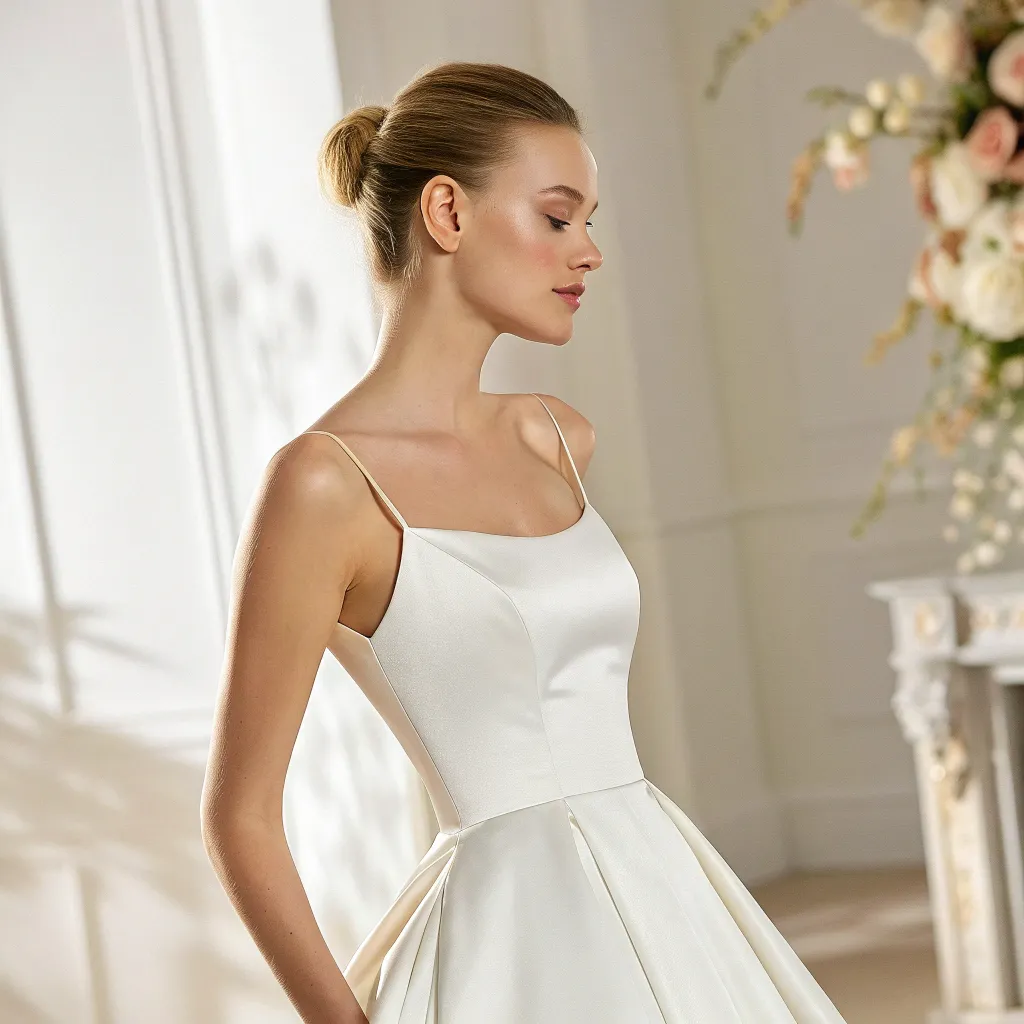 لباس‌ عروس مینیمال با الگو سیلوئت A-Line