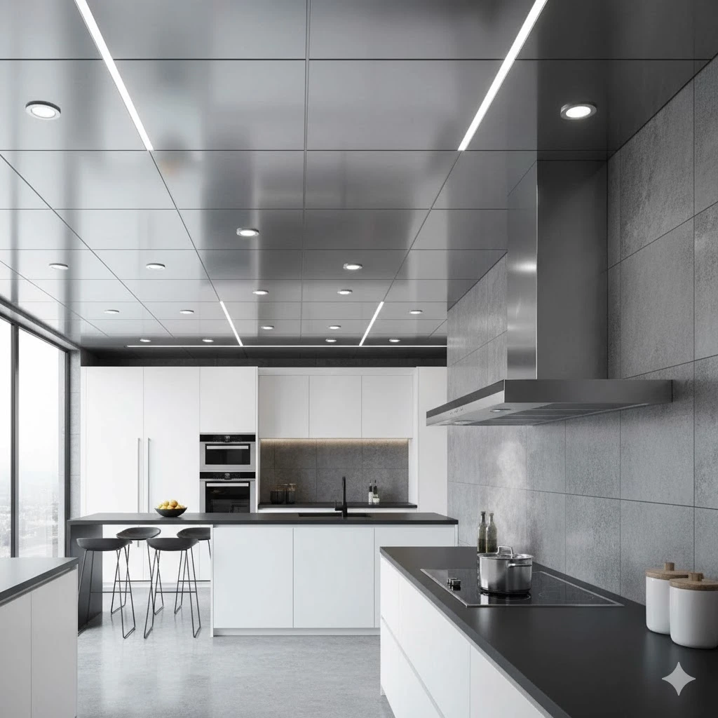 مزایای سقف کاذب آلومینیومی در آشپزخانه