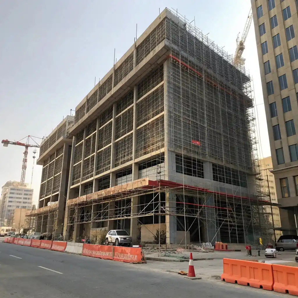 نصب لوله داربست برای پروژه‌ تجاری در تهران فاطمی