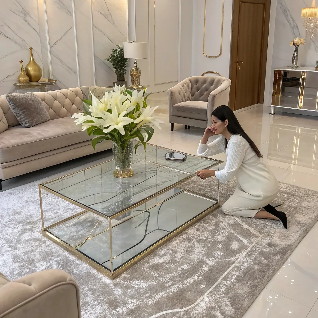 فرش ابریشم مصنوعی در دکوراسیون لوکس منزل
