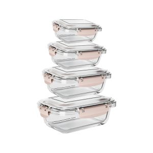 بهترین قیمت ظرف نگهدارنده شیشه و بلور اصفهان مدل مارینا مجموعه 4 عددی ارسال سراسر ایران