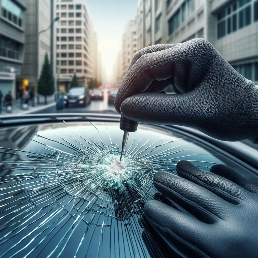 ترمیم و تعویض شیشه خودرو سنگ خورده در تهران گاندی
