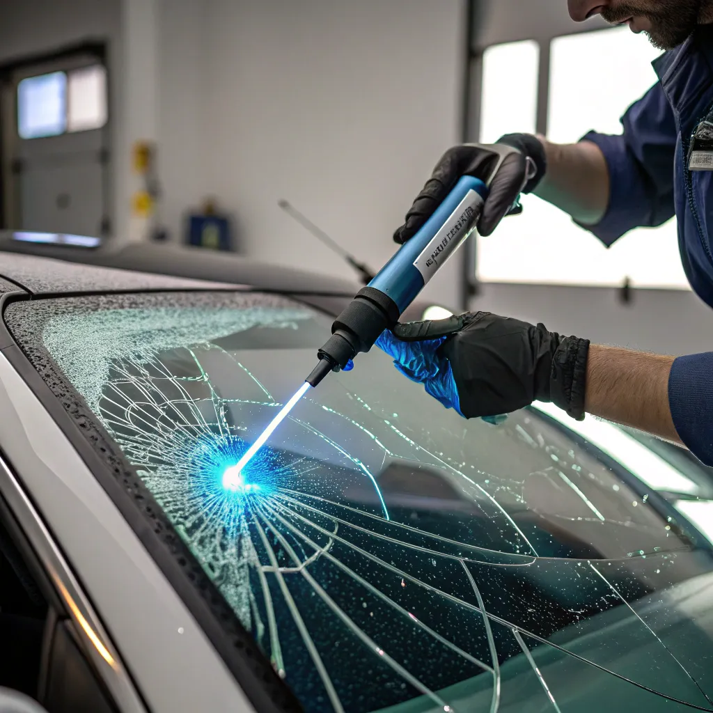 تعمیر شیشه ترک خورده خودرو با اشعه