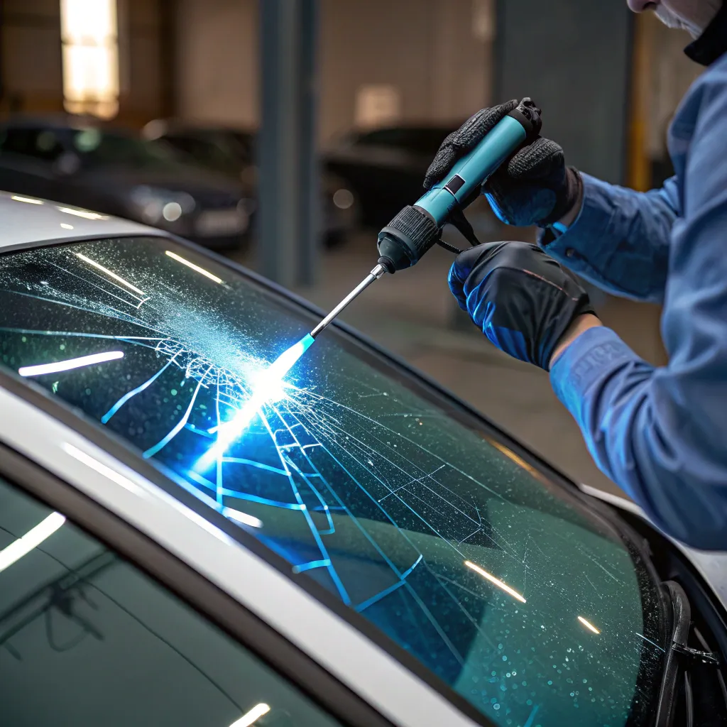 تعمیر شیشه ترک خورده خودرو با اشعه
