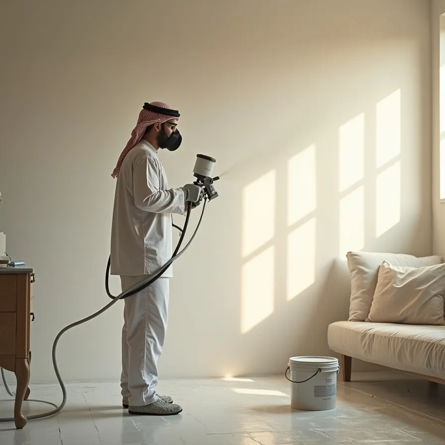 خدمات رنگ زدن دیوار گچی با پیستوله در کرج