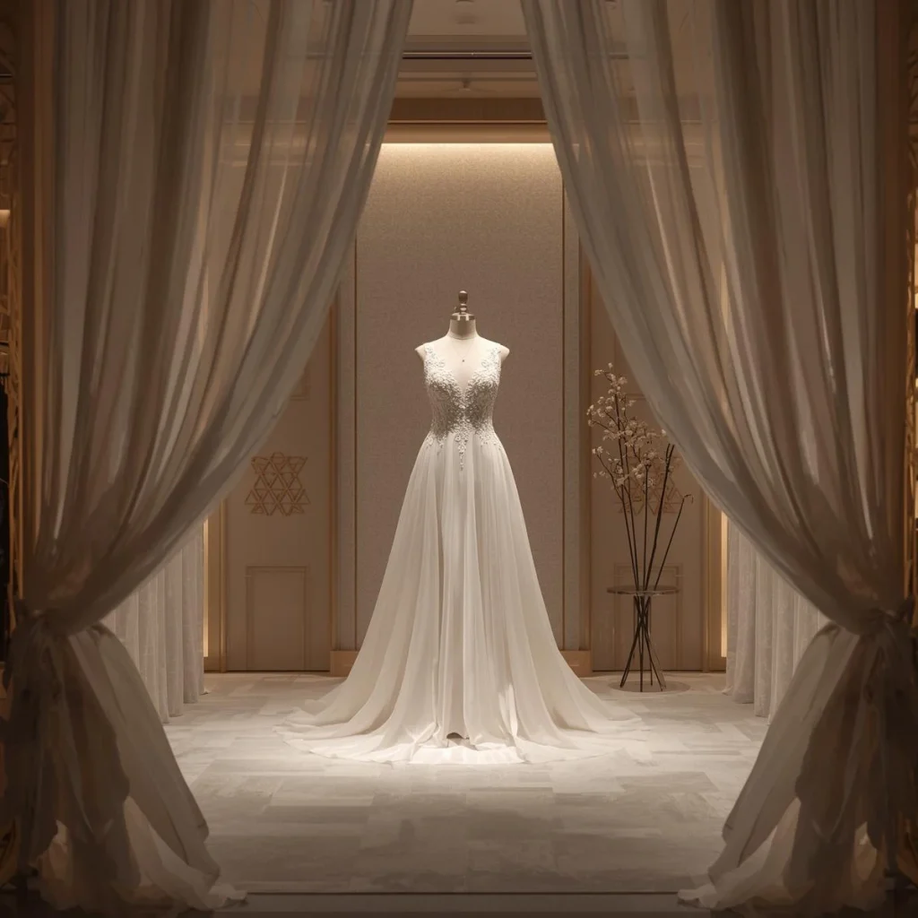 خدمات مزون لباس عروس در تهران توانیر با جعبه هدیه VIP