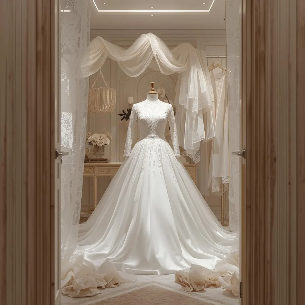 خدمات مزون لباس عروس در تهران ونک با جعبه هدیه VIP