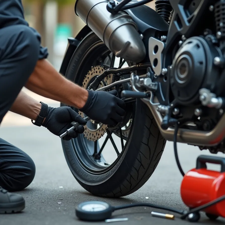 خدمات پنچرگیری سیار موتور در تهران بزرگراه حکیم