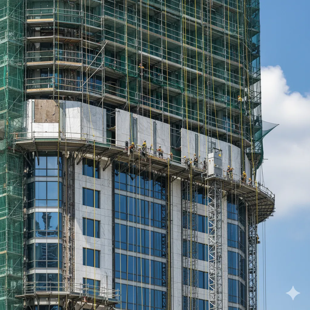 خدمات پیچ و رولپلاک سنگ نما با تجهیزات کامل