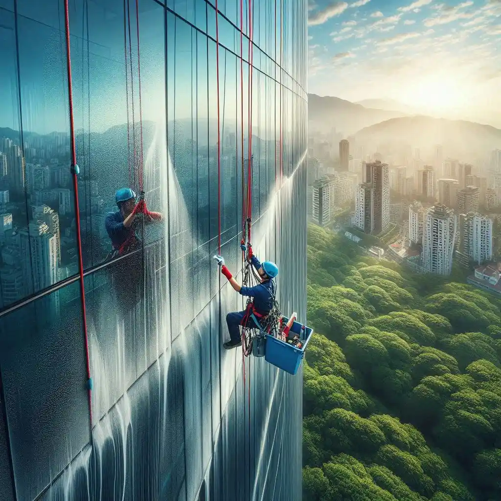 شستشوی شیشه برج در اردبیل توسط راپل کار حرفه ای