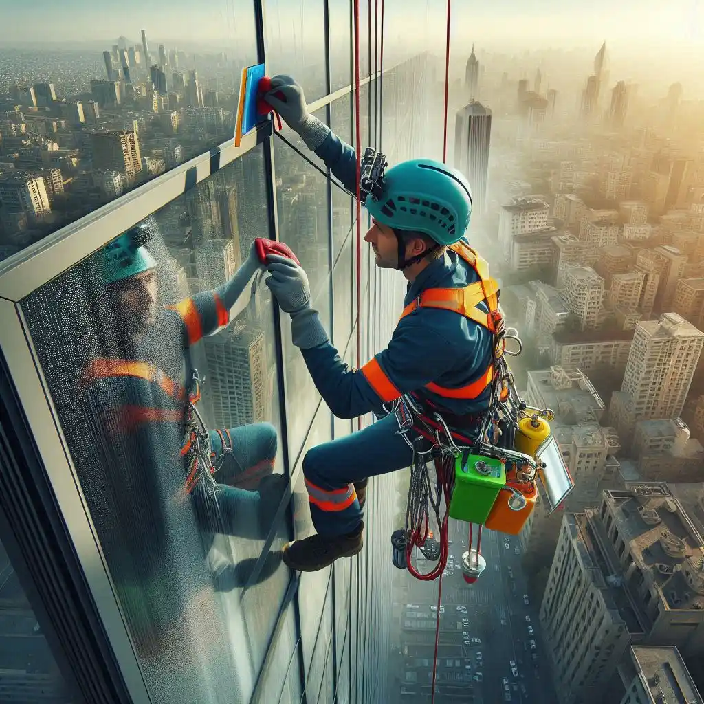 شستشوی شیشه برج در گیلان توسط راپل کار حرفه ای