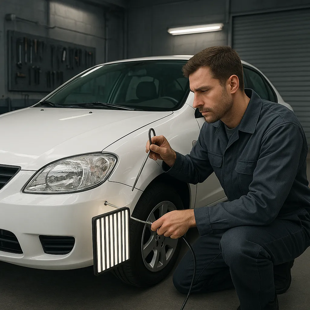 صافکاری بدنه پراید بدون آسیب به رنگ