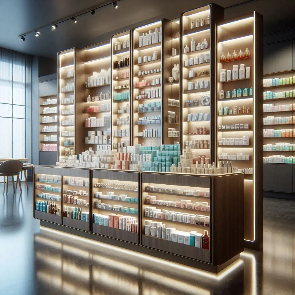 فروش و نصب قفسه داروخانه لوکس در قم