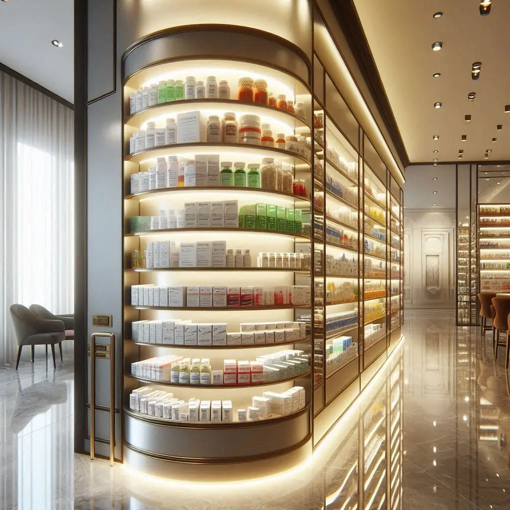 فروش و نصب قفسه داروخانه لوکس در کرج