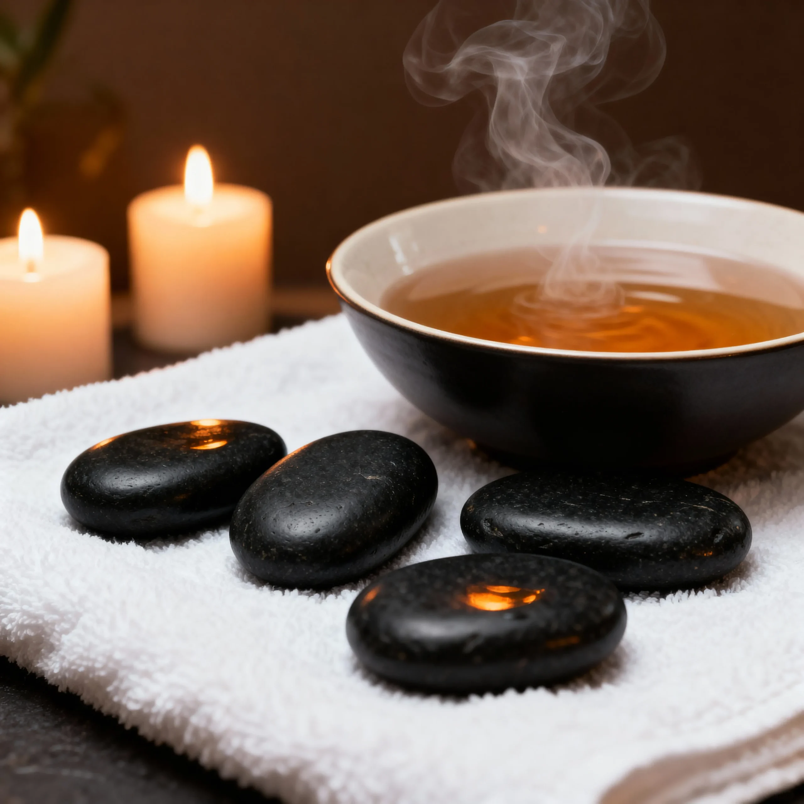 ماساژ سنگ داغ برای درمان بافت آسیب دیده